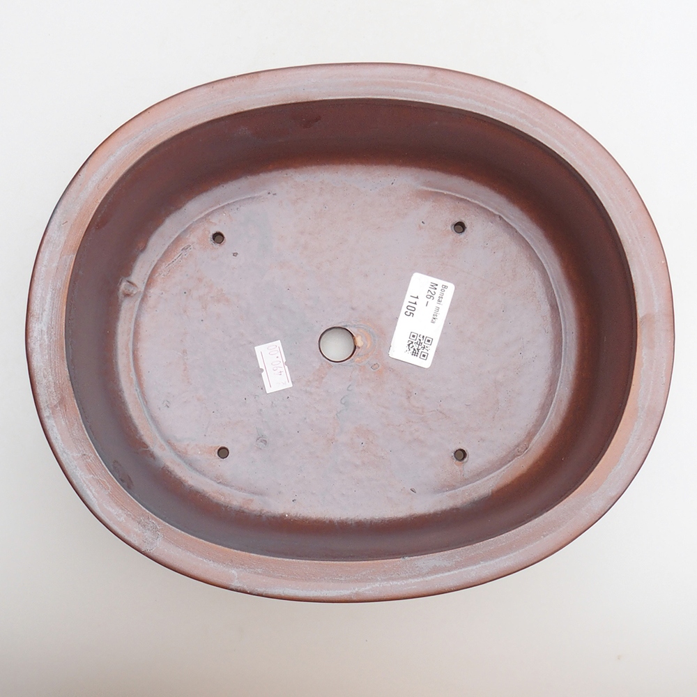 Ciotola bonsai in ceramica 25 x 20,5 x 8 cm, colore metallo