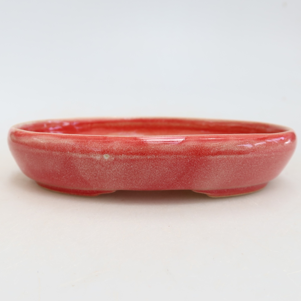 Vaso da bonsai in ceramica 13 x 9,5 x 2,5 cm, colore rosso