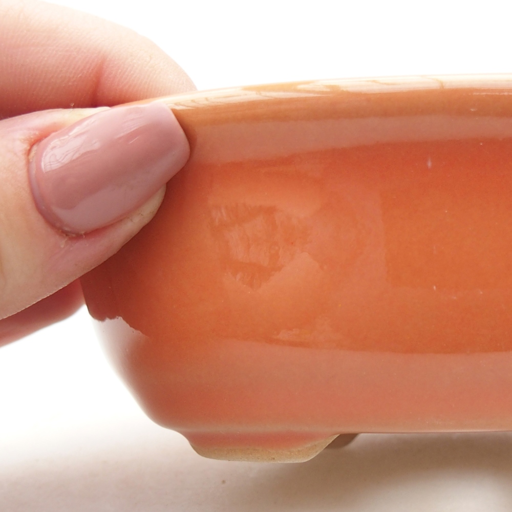 Ciotola bonsai in ceramica 11 x 8,5 x 4 cm, arancione