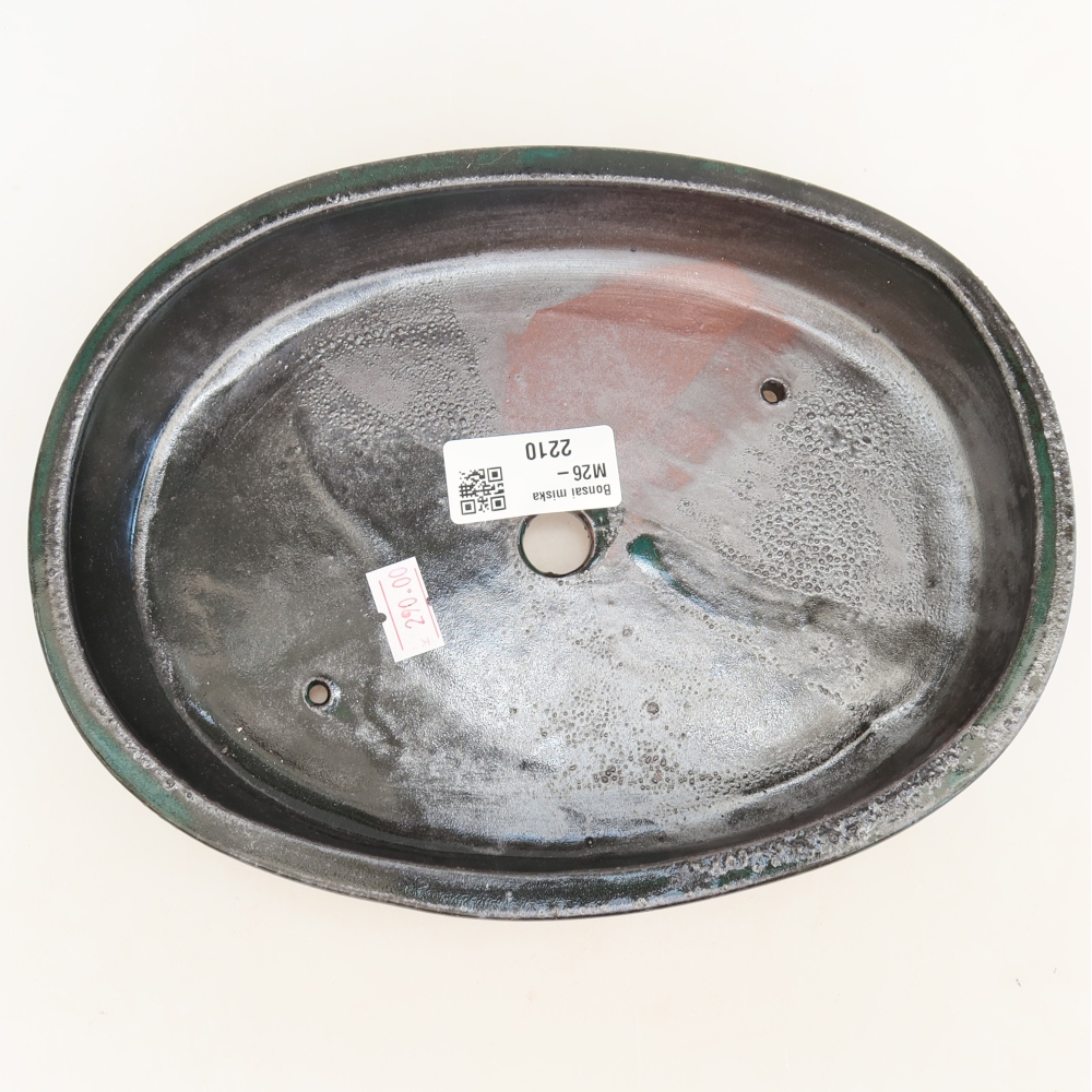 Vaso da bonsai in ceramica 22 x 17 x 4 cm, colore verde