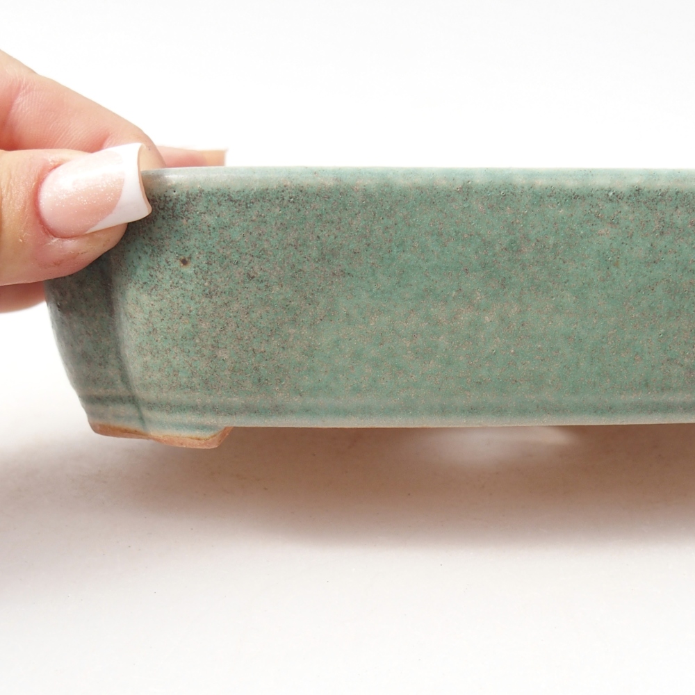 Ciotola per bonsai in ceramica 16 x 11,5 x 4 cm, verde