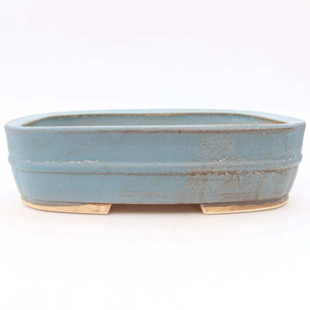 Vaso da bonsai in ceramica 24,5 x 20,5 x 6,5 cm, colore blu
