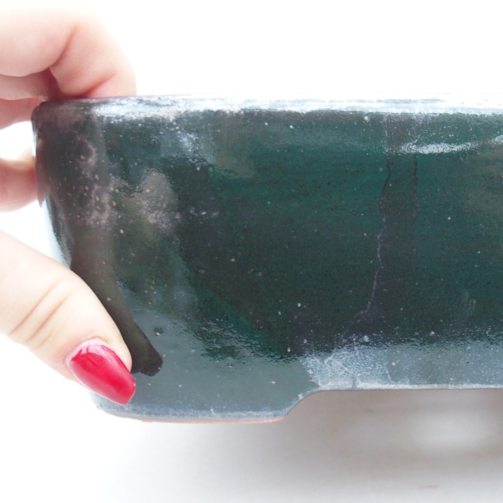 Ciotola bonsai in ceramica 23 x 17 x 7,5 cm, verde