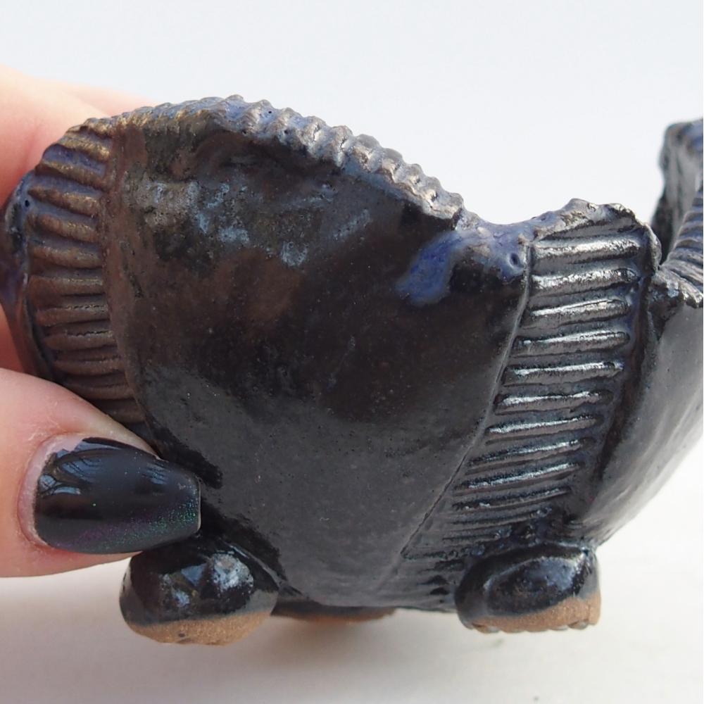 Conchiglia in ceramica 8,5 x 8,5 x 6 cm , colore blu