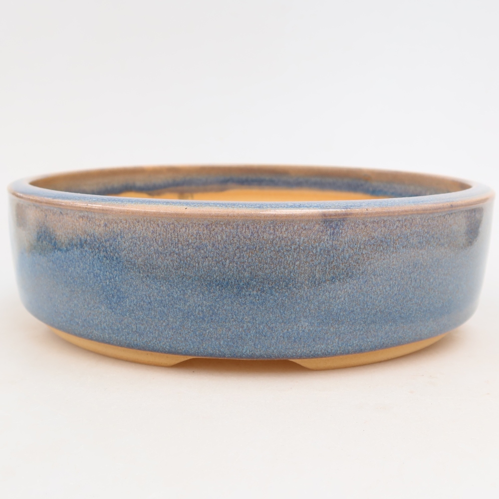 Vaso da bonsai in ceramica 22,5 x 22,5 x 6 cm, colore blu