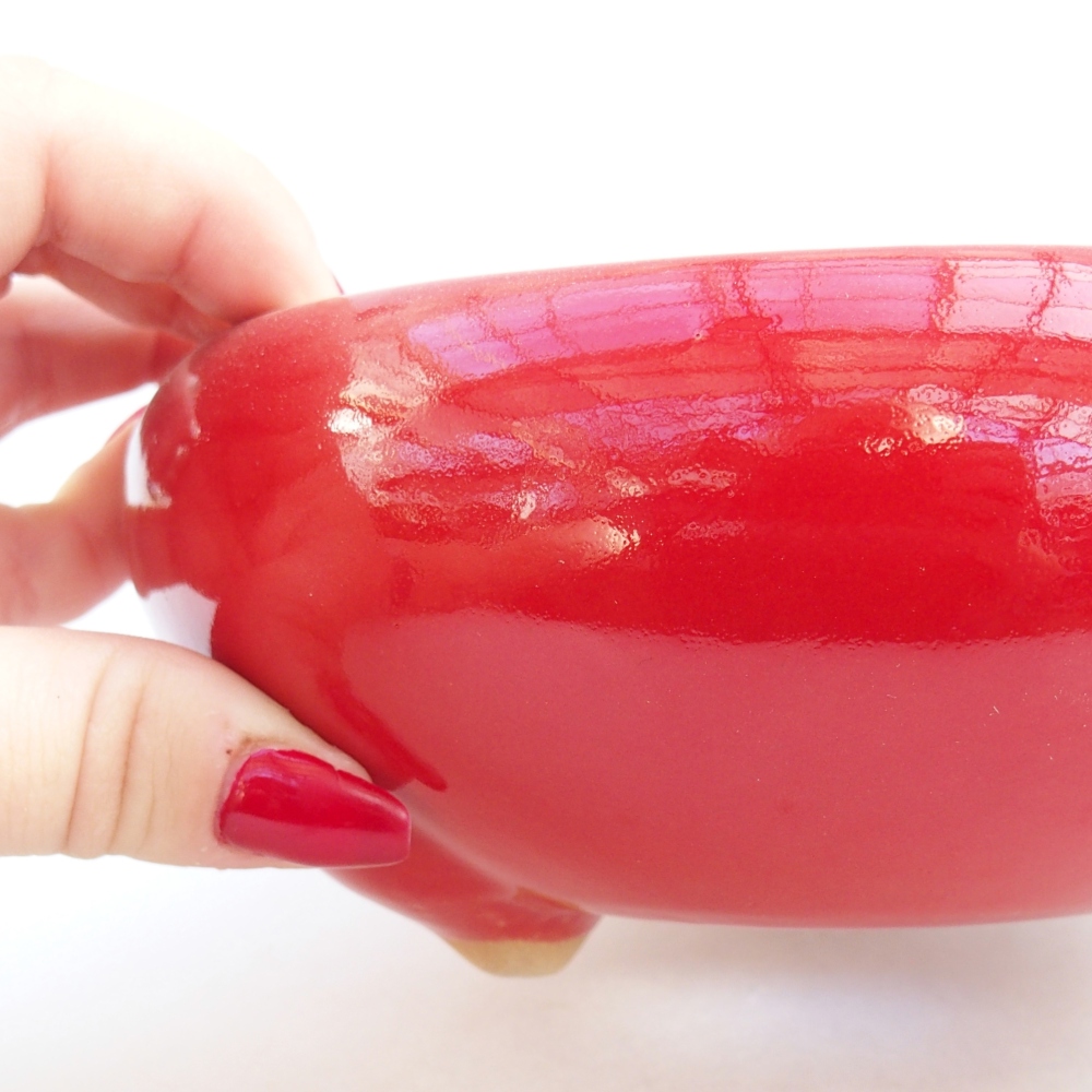 Ciotola bonsai in ceramica 26 x 26 x 8 cm, colore rosso