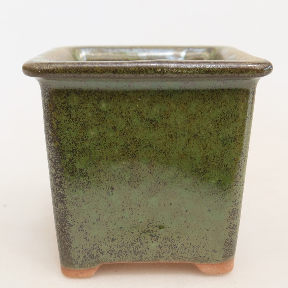 Vaso da bonsai in ceramica 6 x 6 x 5,5 cm, colore verde
