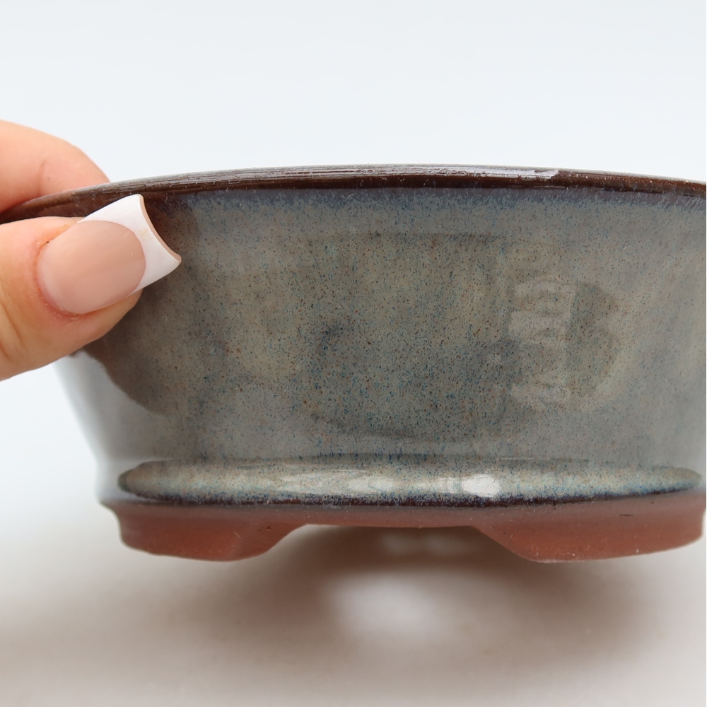 Ciotola per bonsai in ceramica 15 x 15 x 5,5 cm, grigio