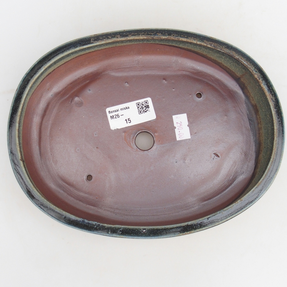 Ciotola bonsai in ceramica 22,5 x 17 x 4,5 cm, verde