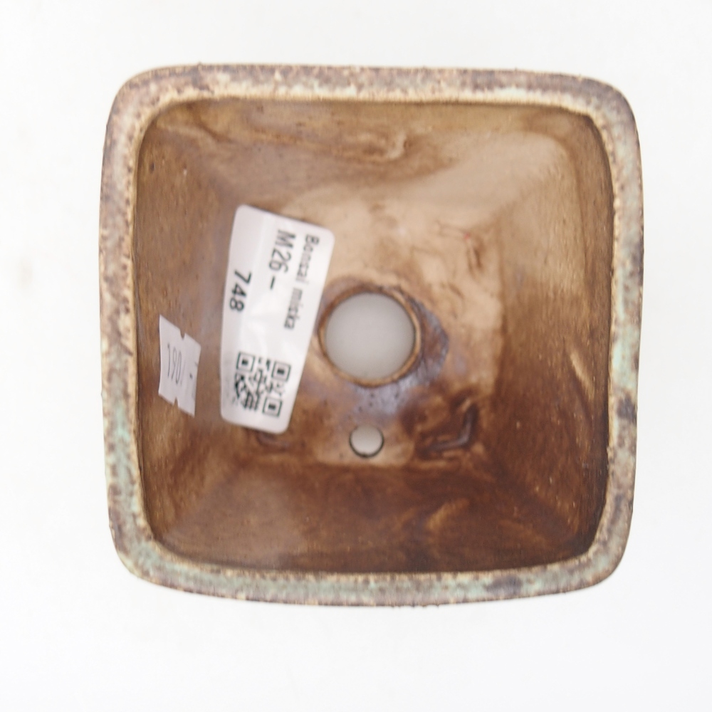 Ciotola per bonsai in ceramica 7,5 x 7,5 x 7,5 cm, verde