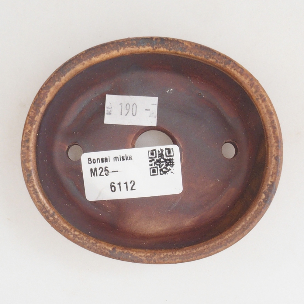 Ciotola per bonsai in ceramica 10 x 8,5 x 4 cm, marrone