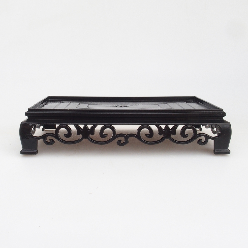 Tavolo bonsai rettangolo in plastica 15,5 x 10 x 3 cm, colore nero