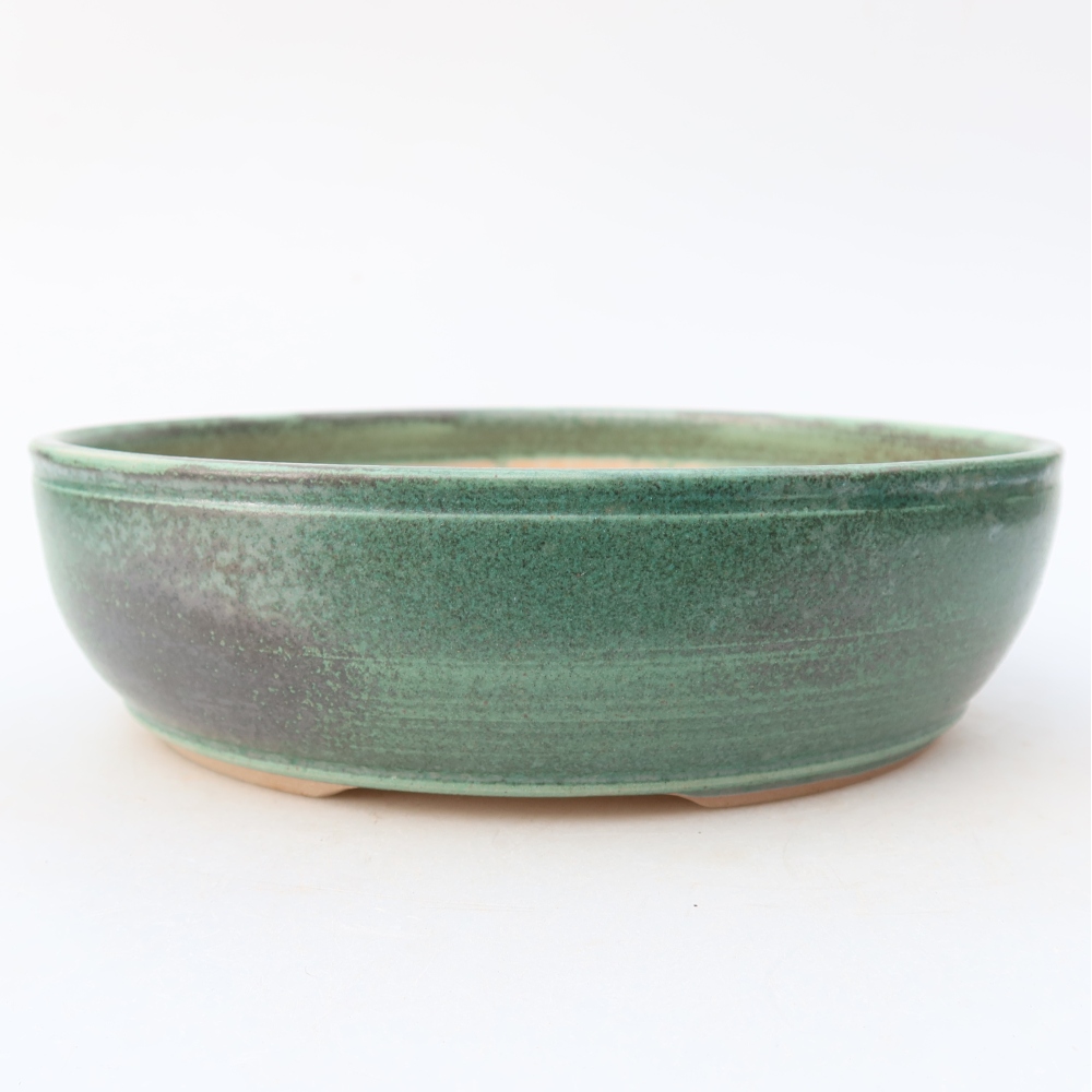 Vaso da bonsai in ceramica 19,5 x 19,5 x 5,5 cm, colore verde