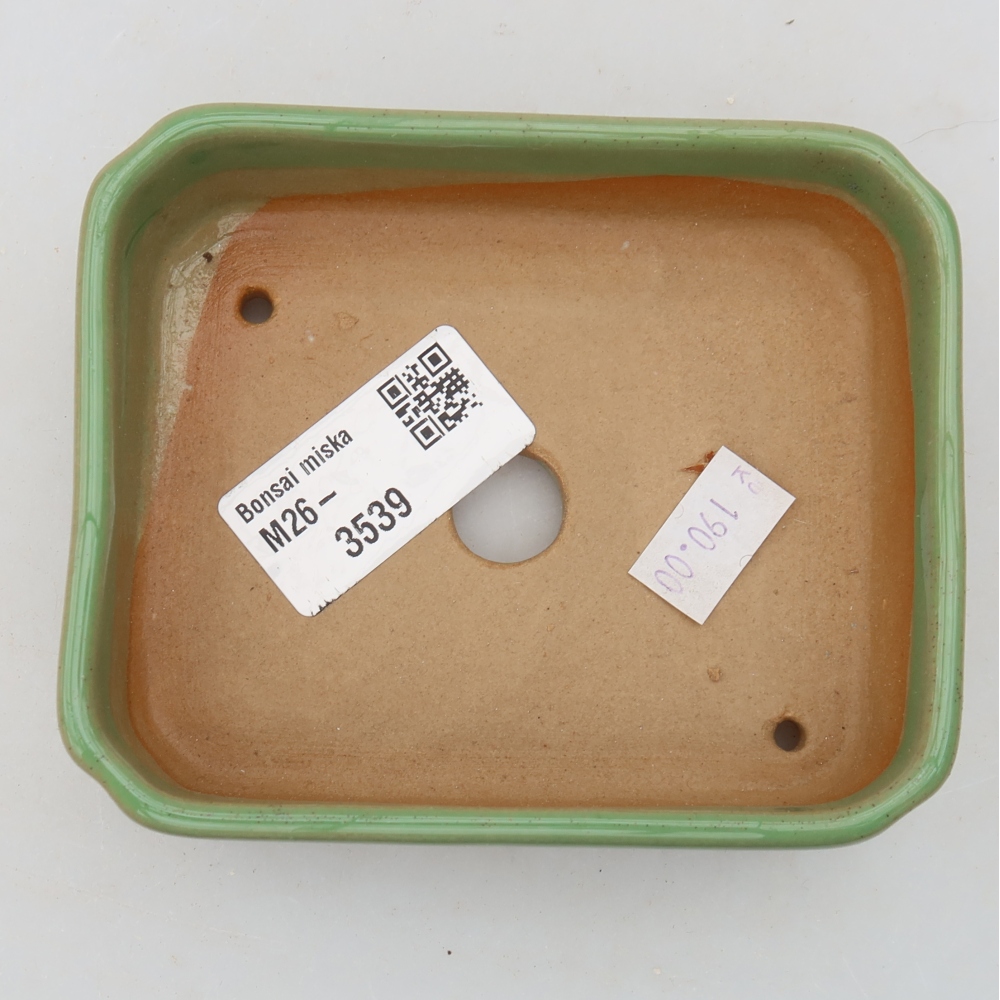 Vaso da bonsai in ceramica 10,5 x 9 x 3 cm, colore verde