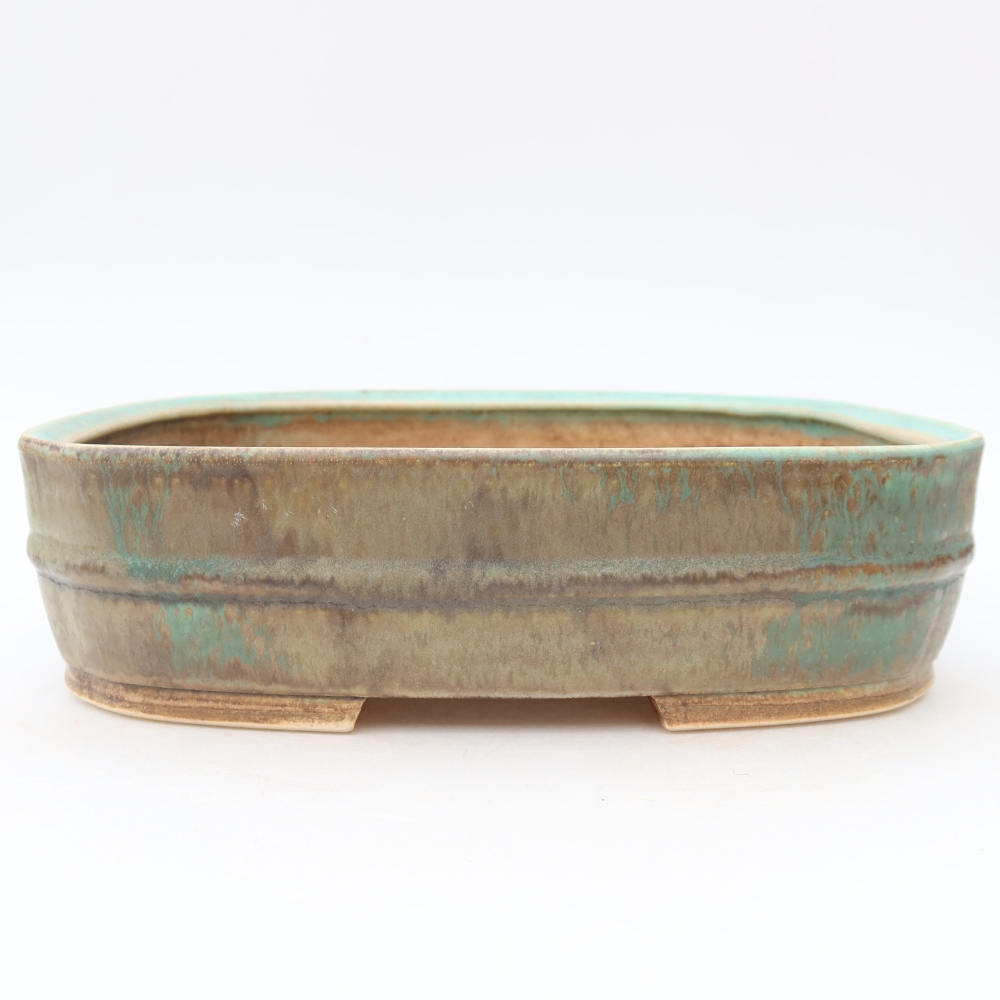 Vaso da bonsai in ceramica 24,5 x 20,5 x 6,5 cm, colore verde