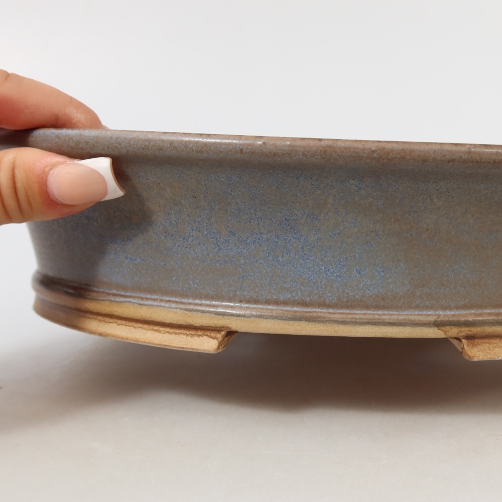 Vaso da bonsai in ceramica 27 x 24,5 x 5,5 cm, colore blu