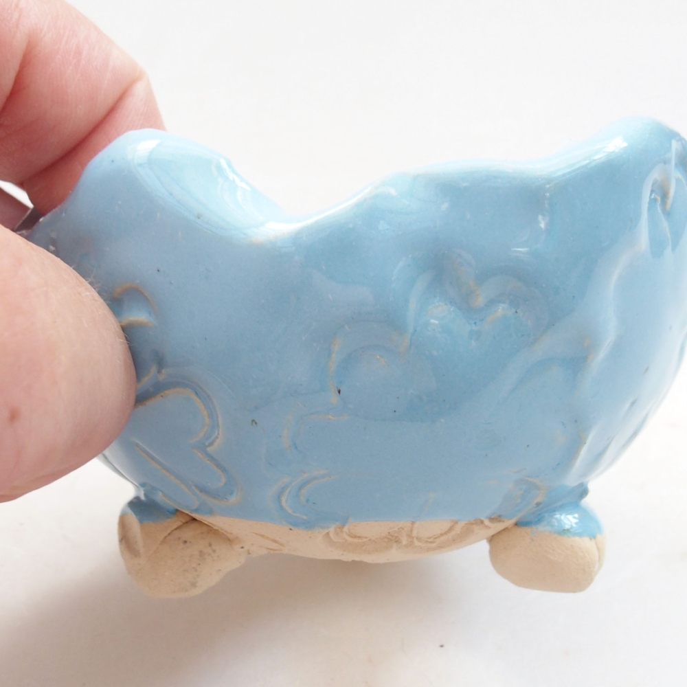 Conchiglia in ceramica 7 x 7 x 6 cm , colore blu