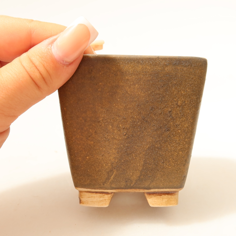 Ciotola per bonsai in ceramica 7,5 x 7,5 x 7,5 cm, marrone