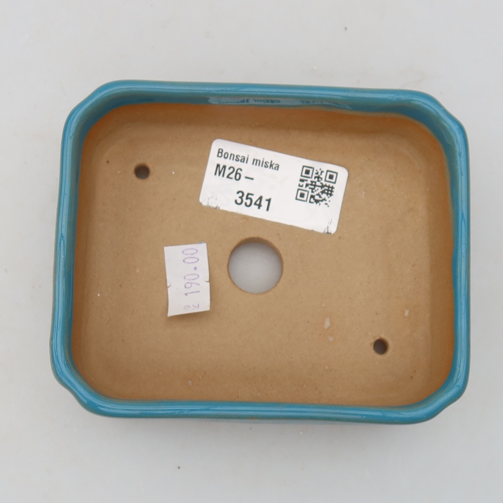 Vaso da bonsai in ceramica 10,5 x 9 x 3 cm, colore blu