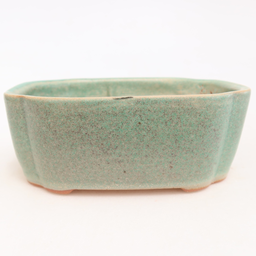 Vaso da bonsai in ceramica 12,5 x 10 x 4,5 cm, colore verde