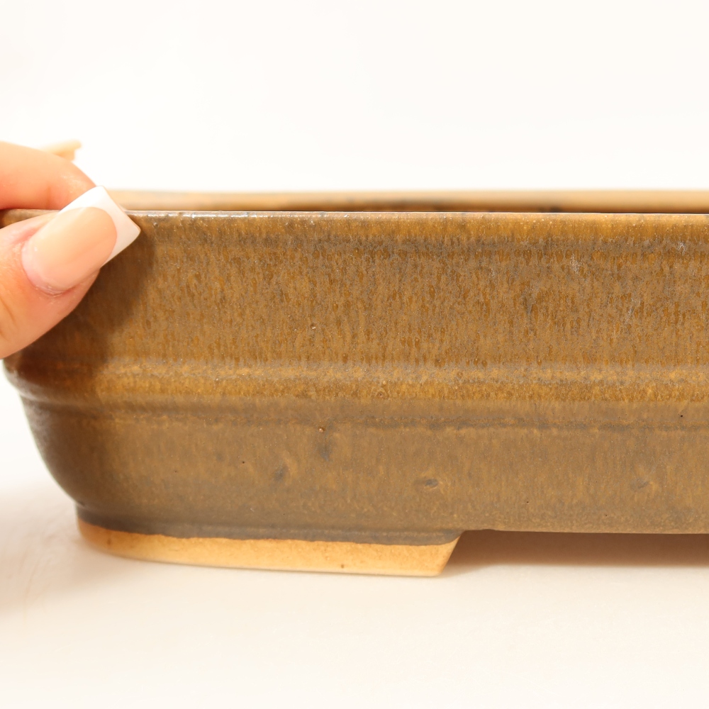 Ciotola per bonsai in ceramica 29,5 x 25 x 7 cm, marrone