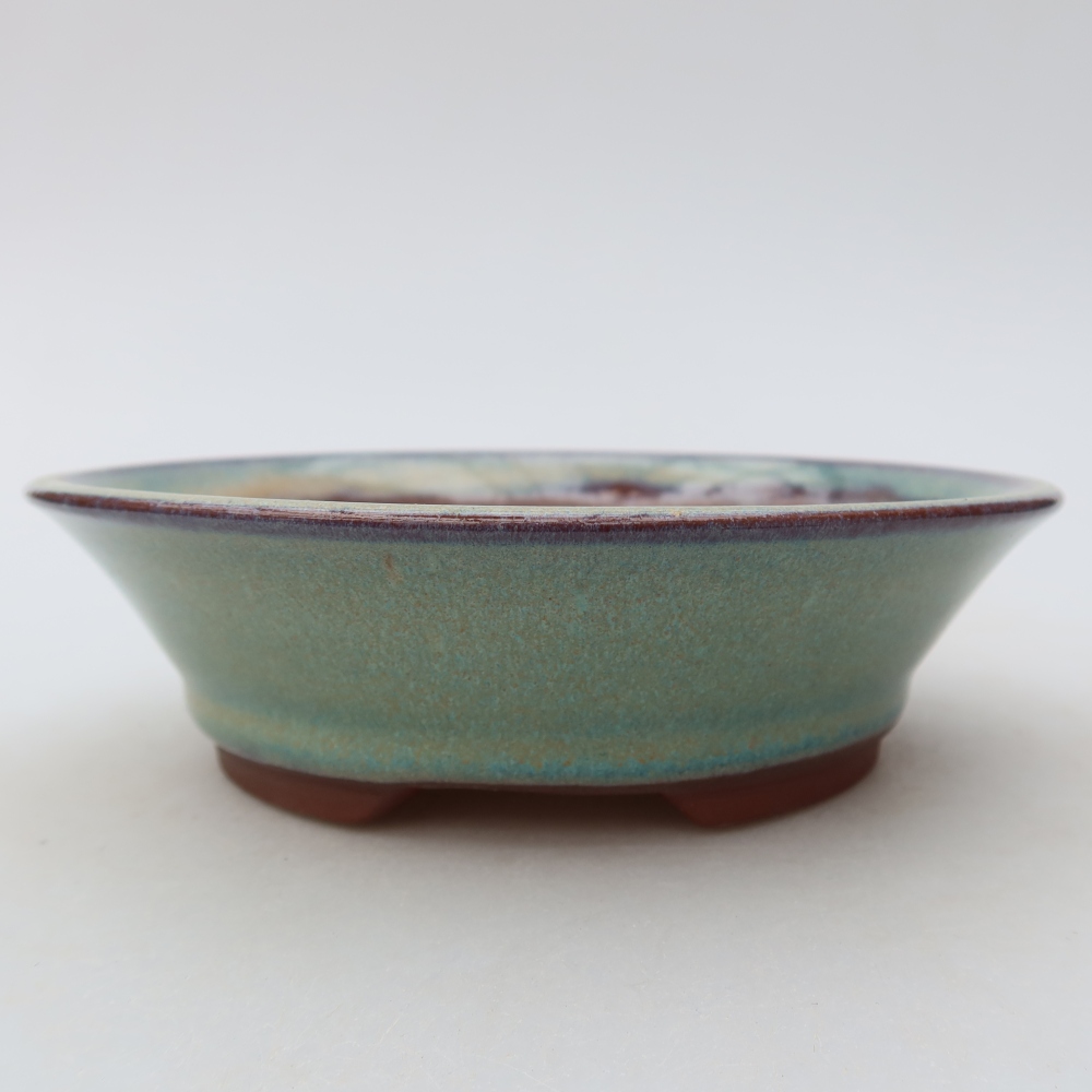 Vaso da bonsai in ceramica 16 x 16 x 4,5 cm, colore verde