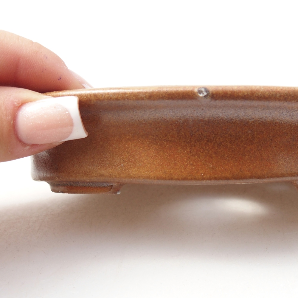 Ciotola per bonsai in ceramica 13 x 10,5 x 3 cm, marrone