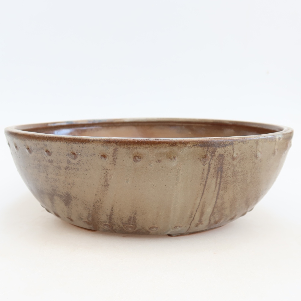 Ciotola per bonsai in ceramica 24,5 x 24,5 x 7,5 cm, marrone