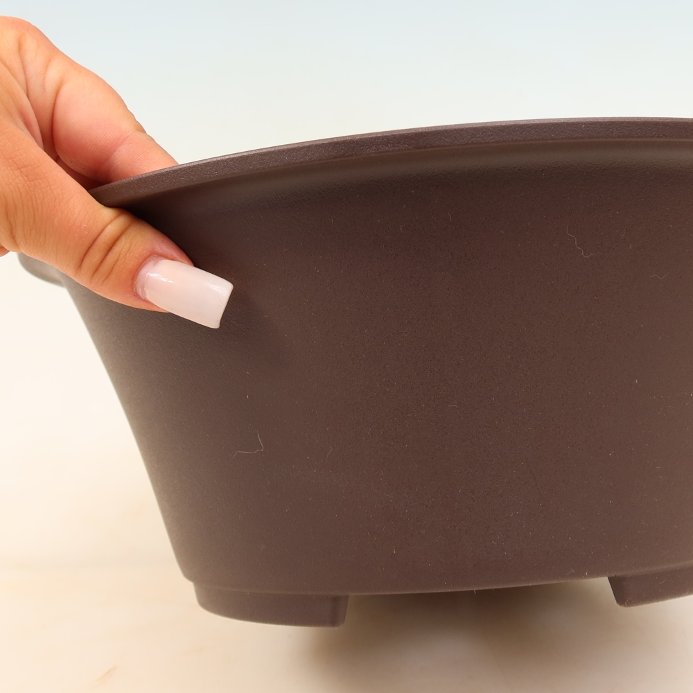 Vaso per bonsai in plastica MP-25 marrone - 26,5 x 26,5 x 11 cm