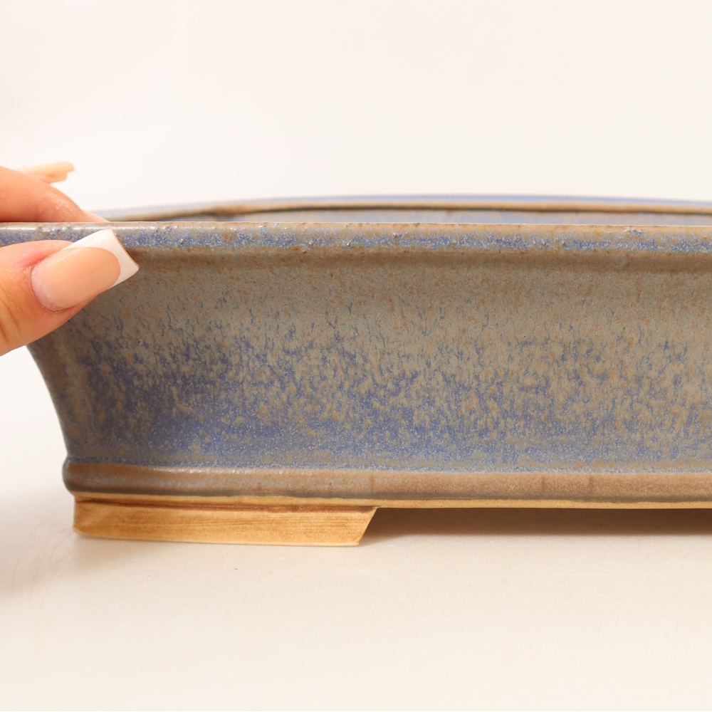 Vaso in ceramica per bonsai 29,5 x 24 x 8 cm, colore blu