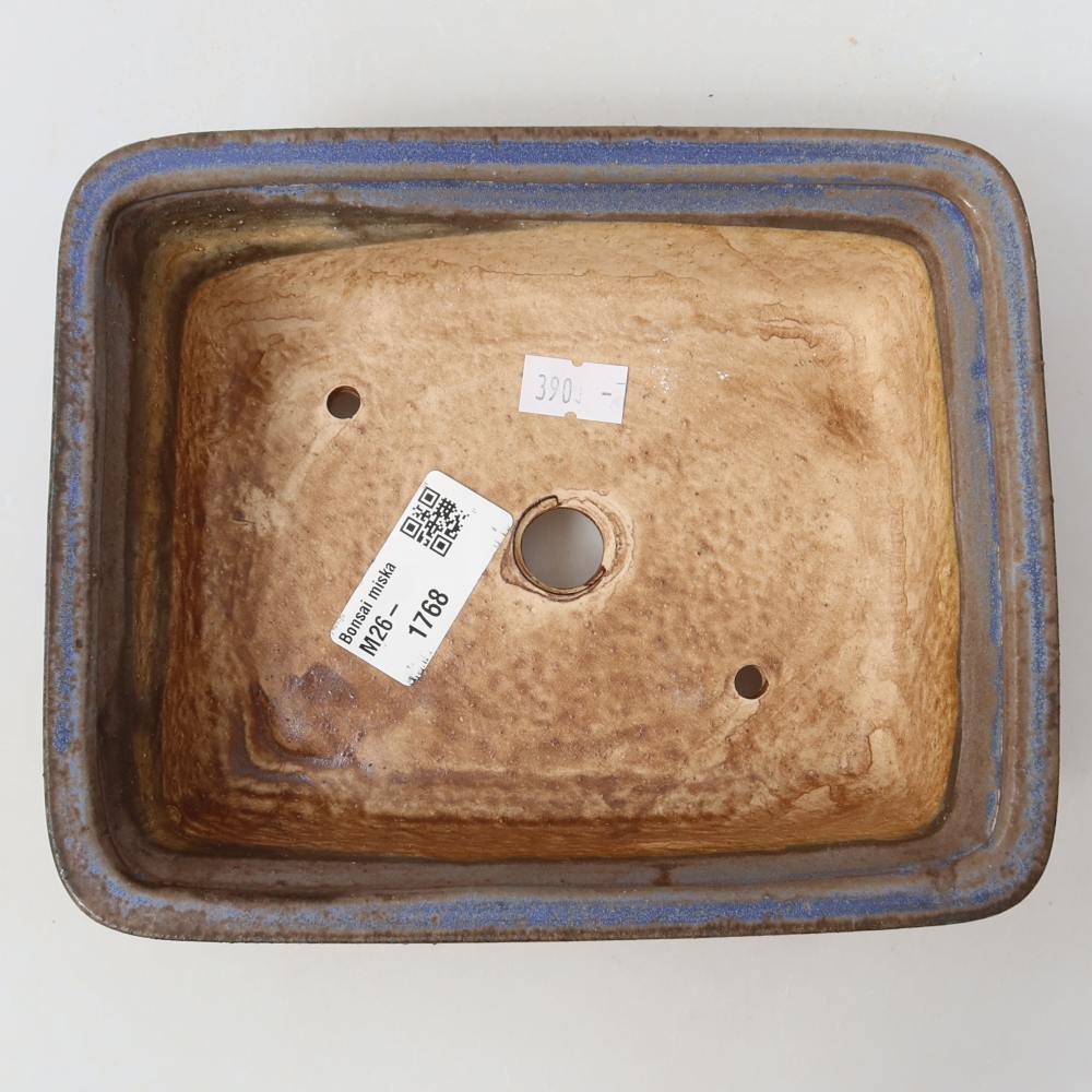 Vaso da bonsai in ceramica 17,5 x 14,5 x 5,5 cm, colore blu