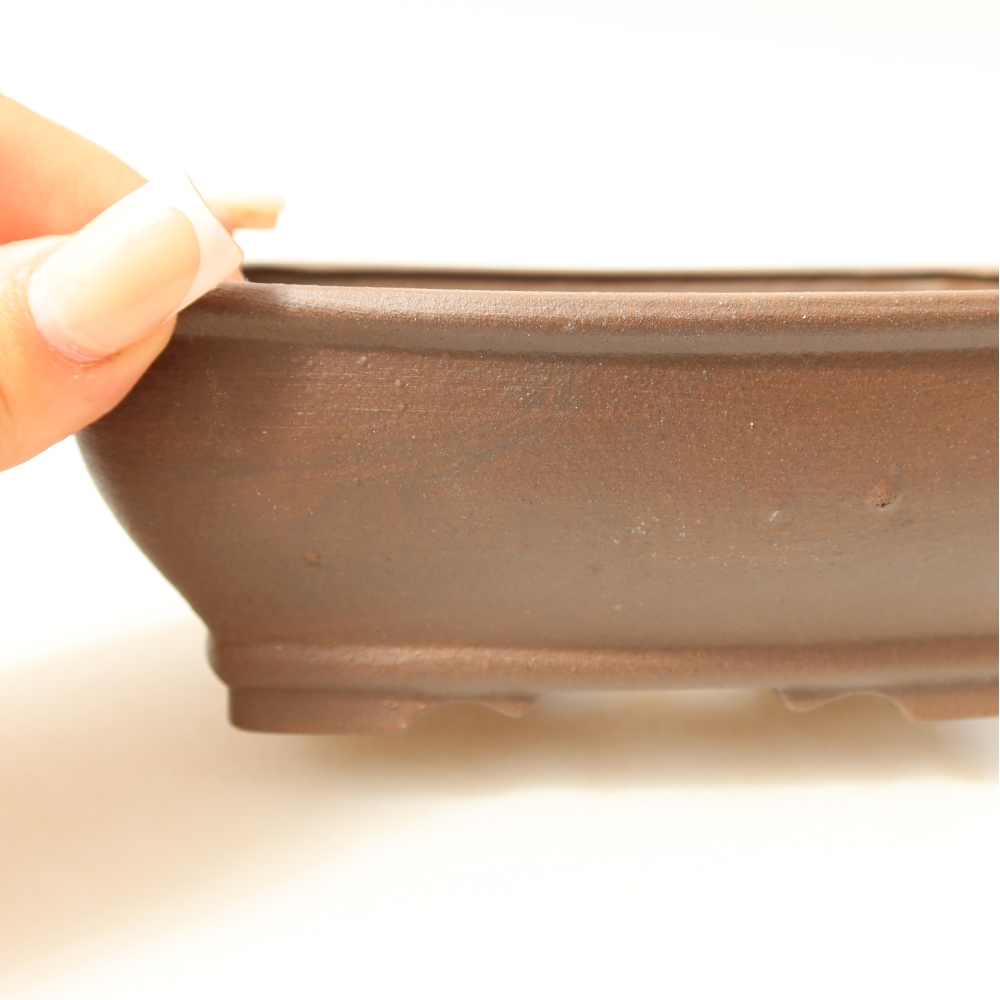 Vaso da bonsai in ceramica 15 x 13,5 x 5,5 cm, colore marrone