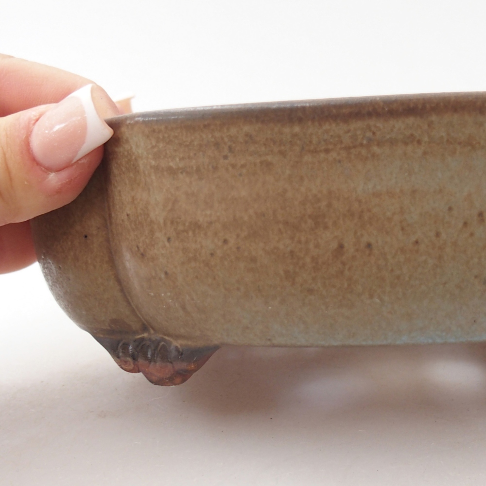Ciotola per bonsai in ceramica 17 x 15 x 5,5 cm, marrone