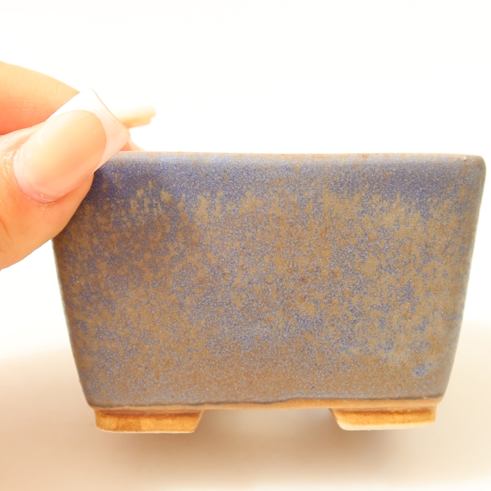 Ciotola bonsai in ceramica 8,5 x 8,5 x 5,5 cm, colore blu