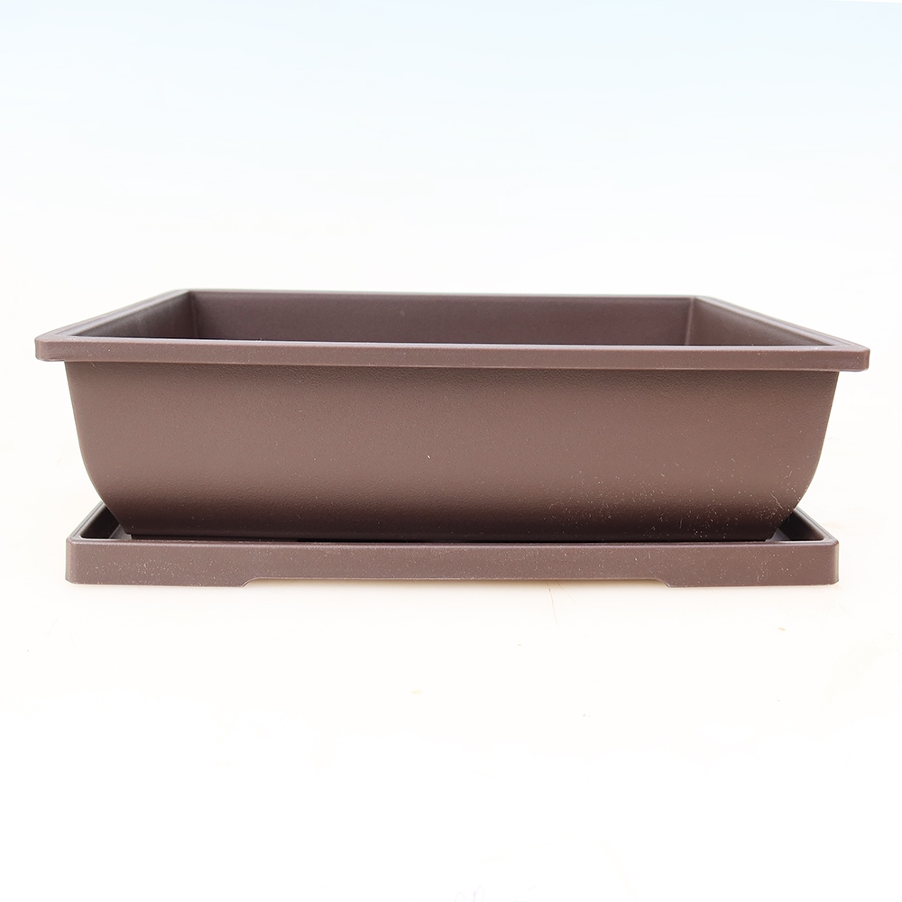 Vaso per bonsai + sottovaso in plastica MP-5 - 28 x 21 x 9 cm