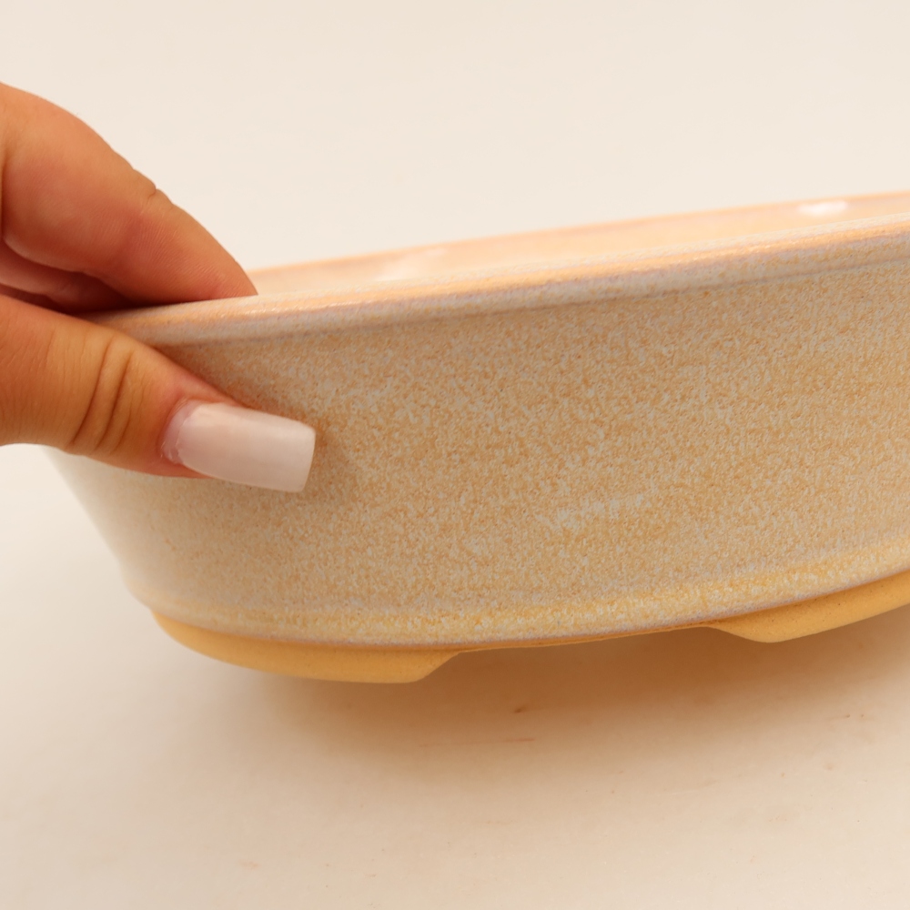 Vaso da bonsai in ceramica 27 x 27 x 7 cm, colore beige