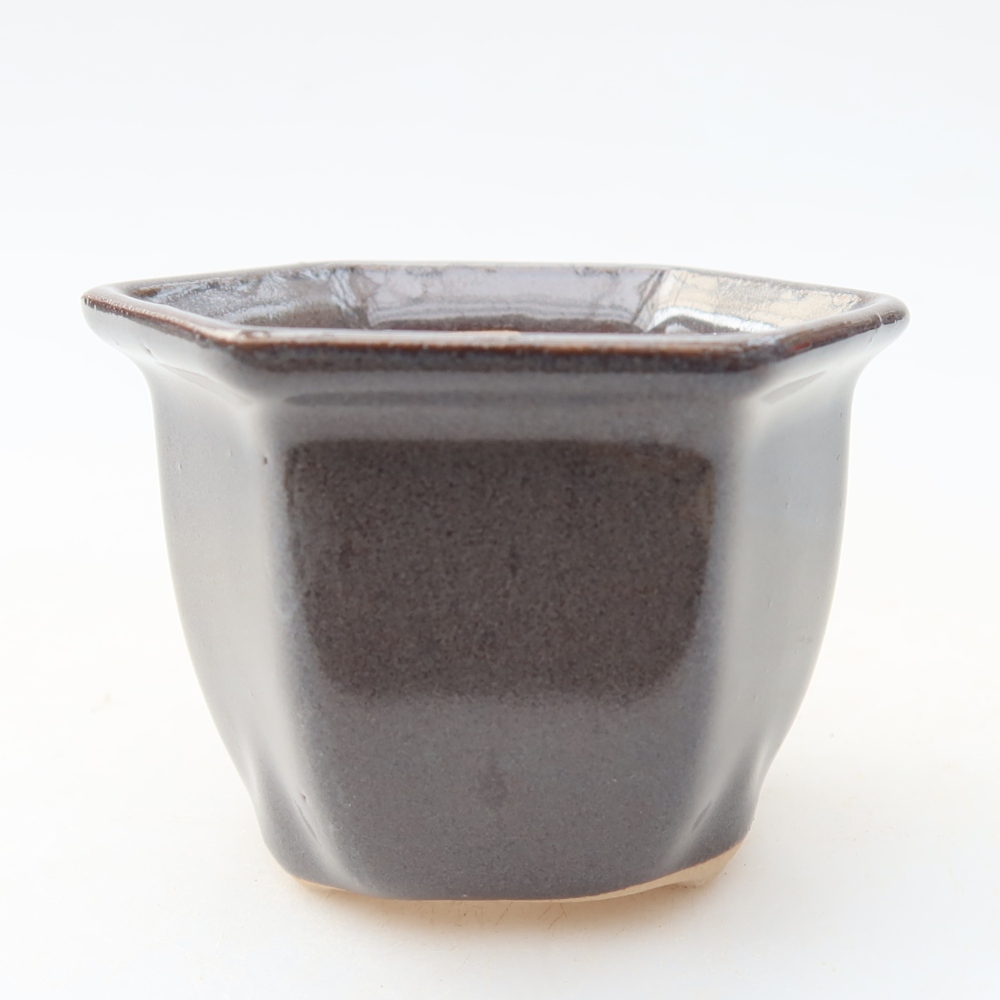 Vaso da bonsai in ceramica 7 x 6,5 x 5 cm, colore grigio