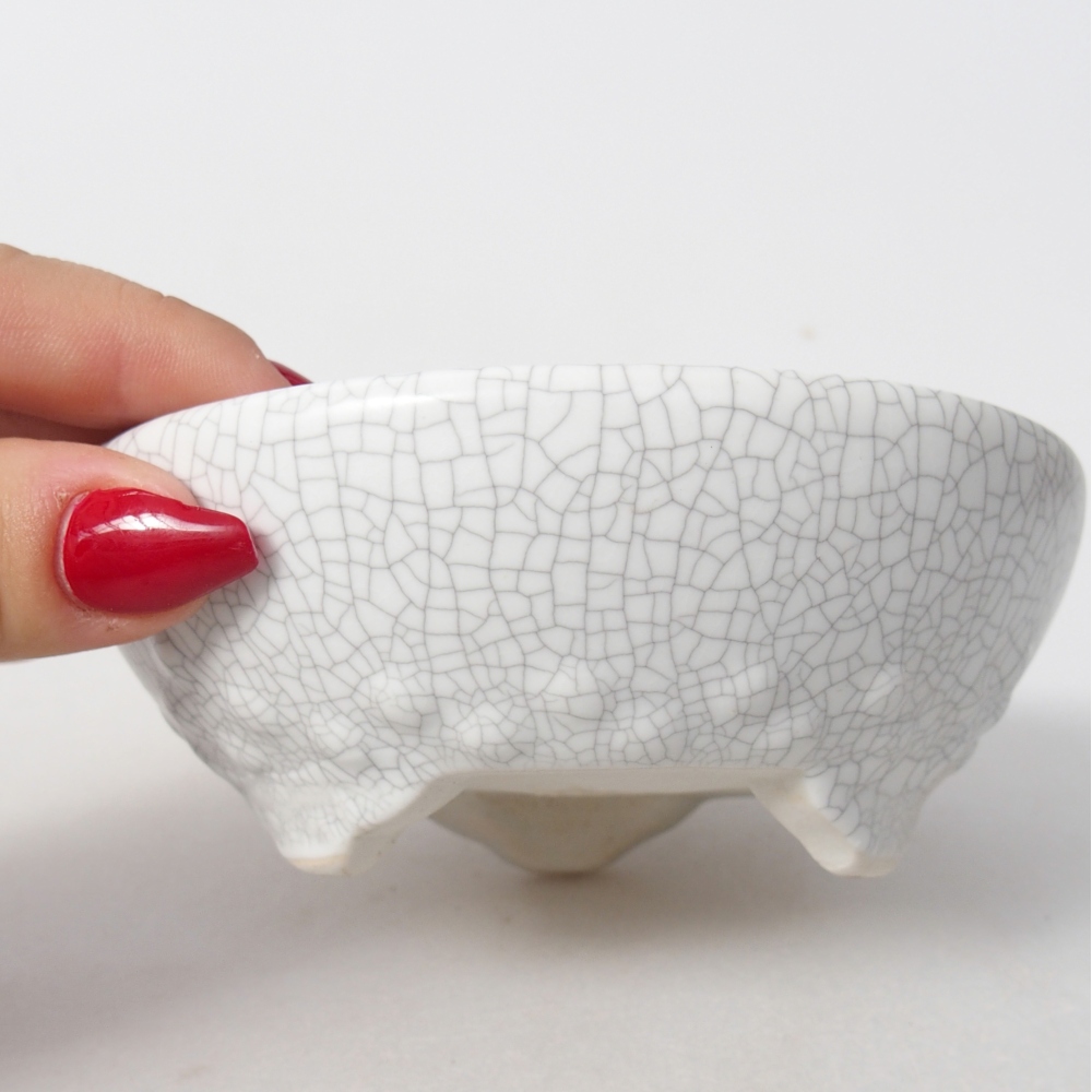 Ciotola bonsai in ceramica 11,5 x 11,5 x 4,5 cm, colore raku