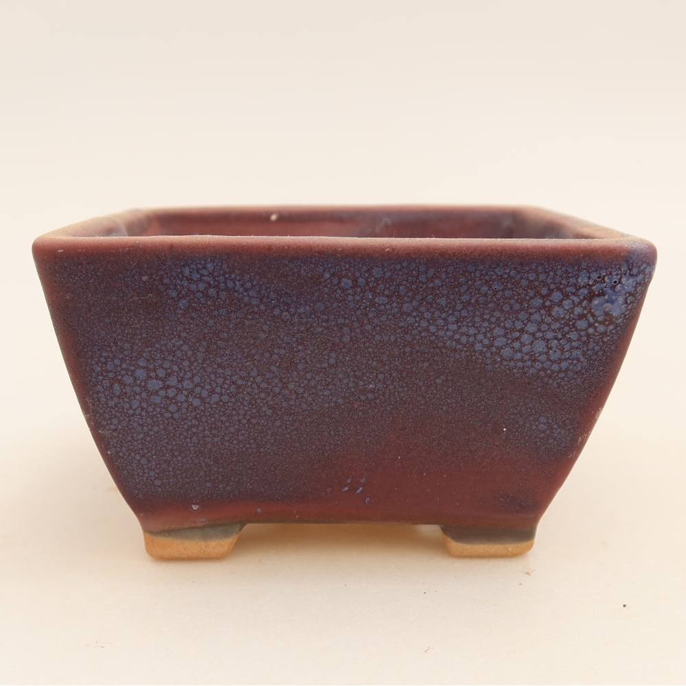 Vaso da bonsai in ceramica 9,5 x 9,5 x 5,5 cm, colore viola