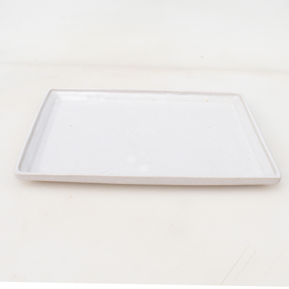 Sottovaso bonsai rettangolo 22,5 x 17 x 1,5 cm - bianco