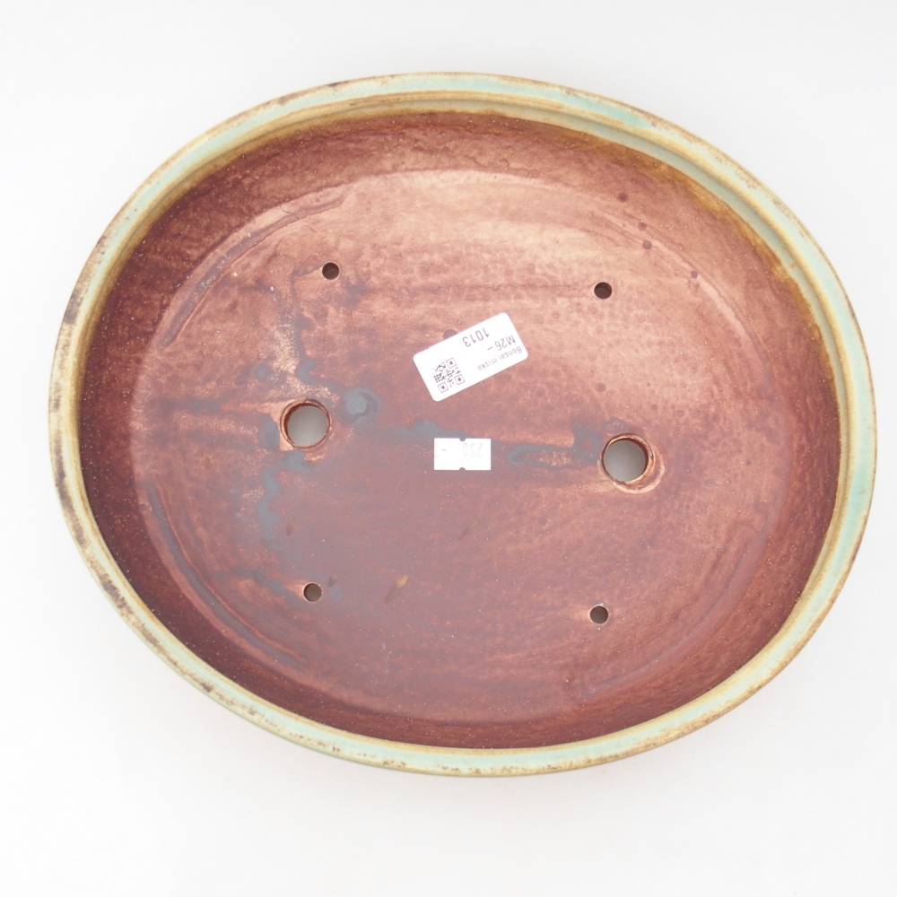 Ciotola per bonsai in ceramica 28 x 24,5 x 6 cm, verde