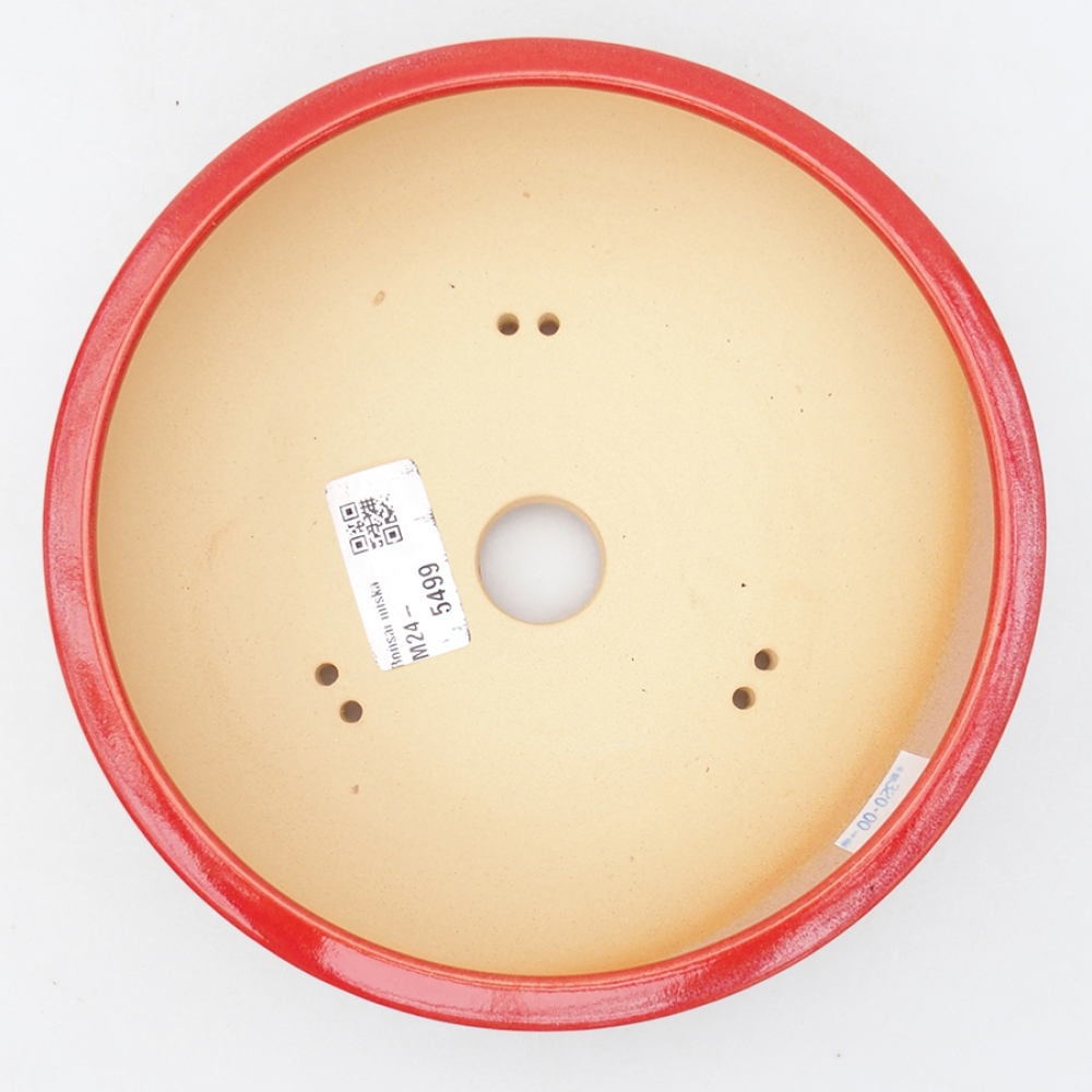 Ciotola per bonsai in ceramica 18 x 18 x 5,5 cm, colore rosso