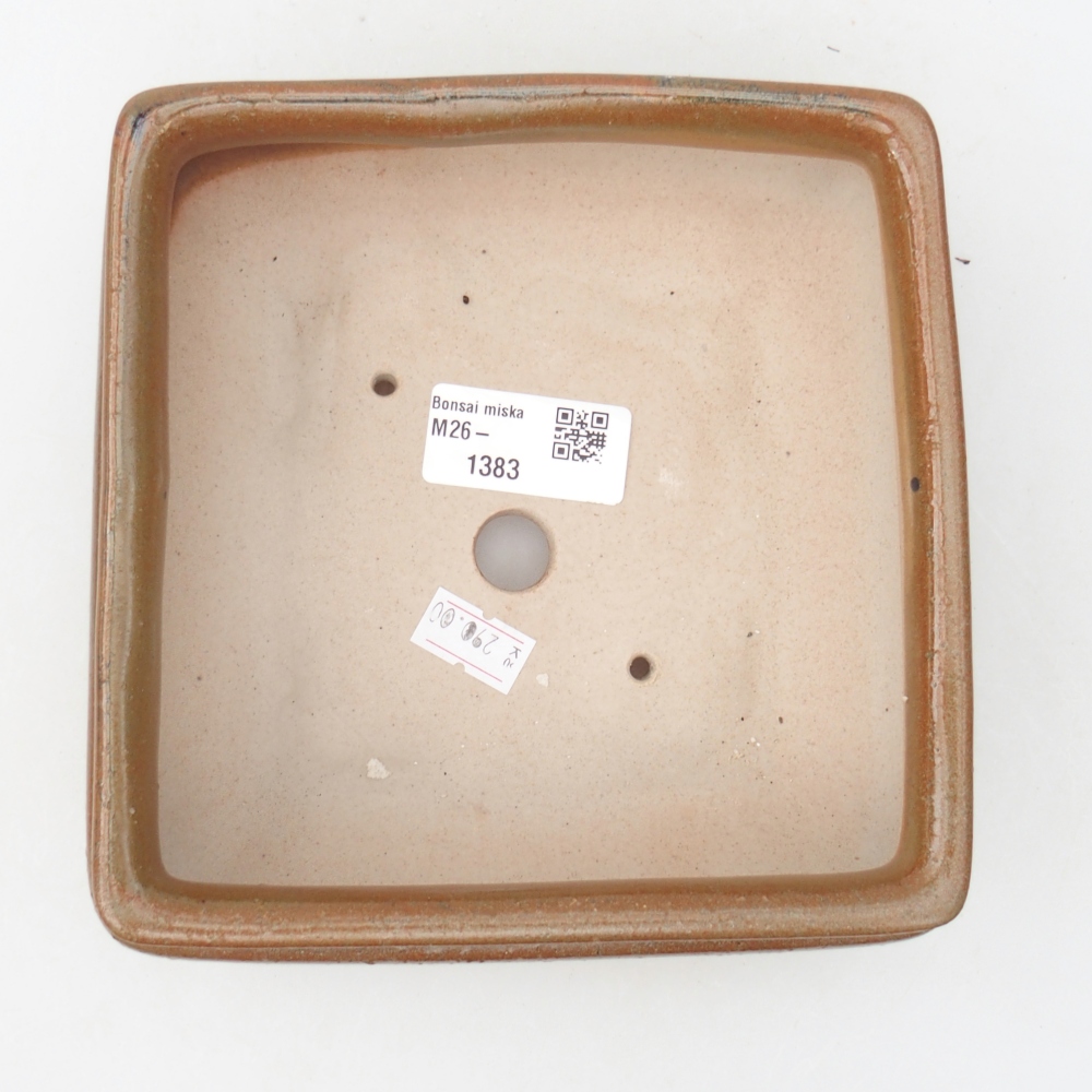 Ciotola per bonsai in ceramica 15,5 x 15,5 x 6 cm, marrone