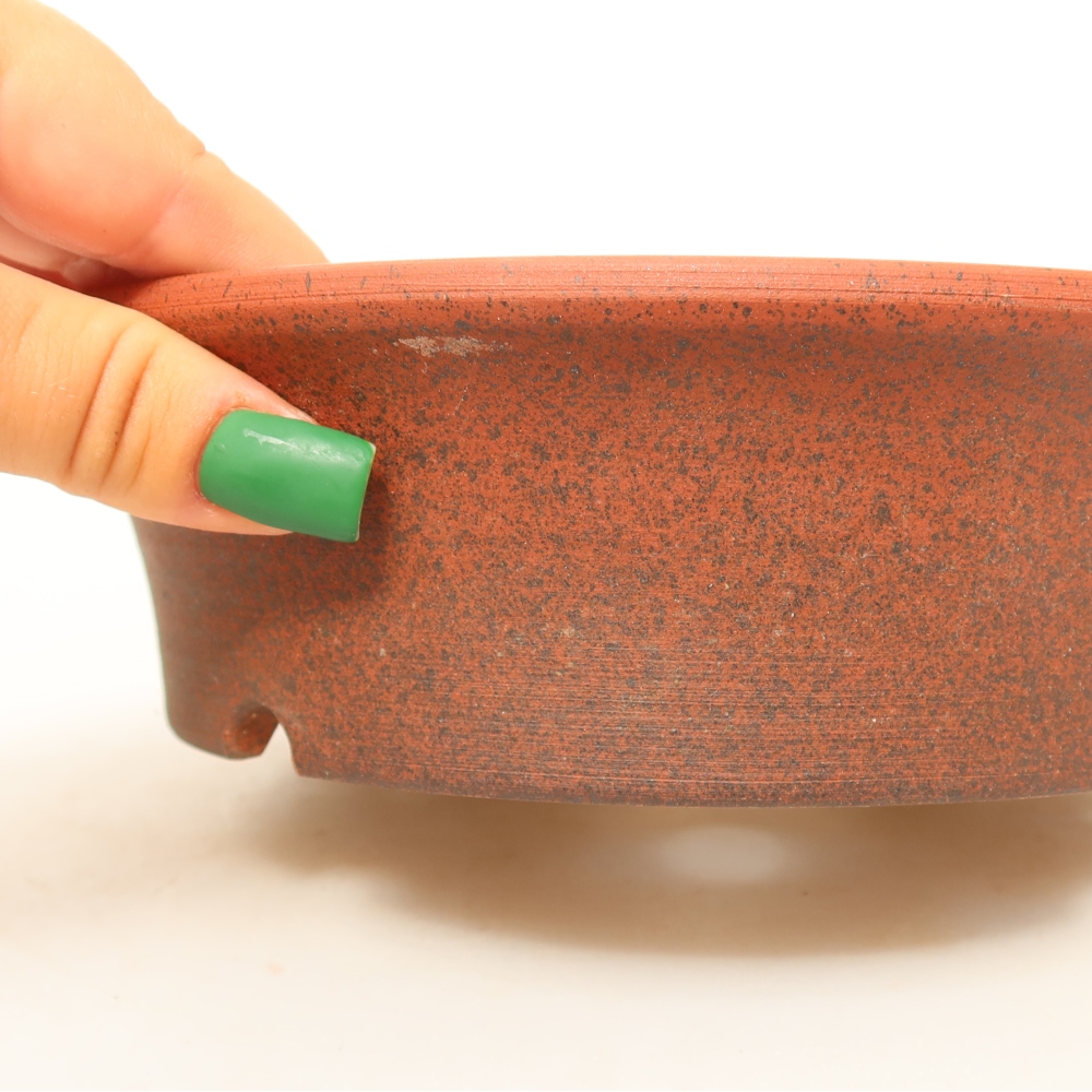 Contenitore in ceramica  19 x 19 x 5,5 cm, colore mattone