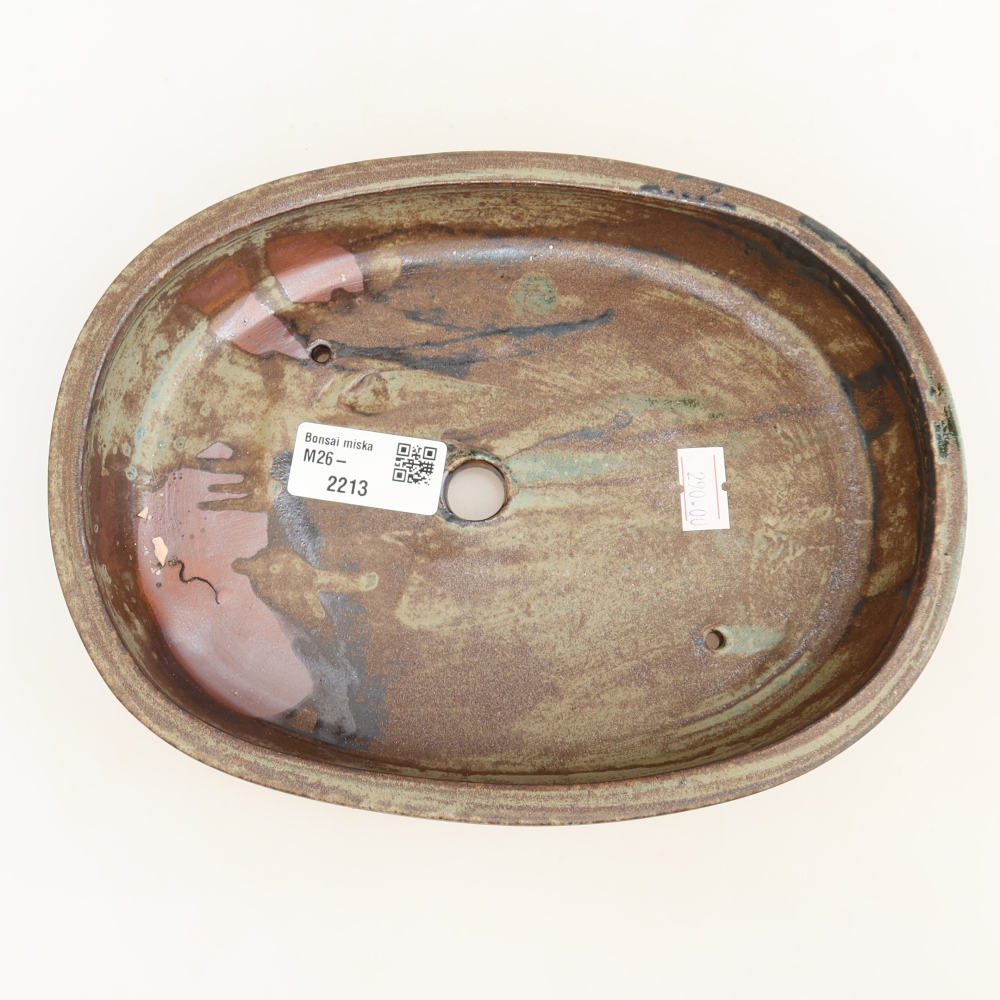 Ciotola per bonsai in ceramica 22 x 17 x 4 cm, marrone