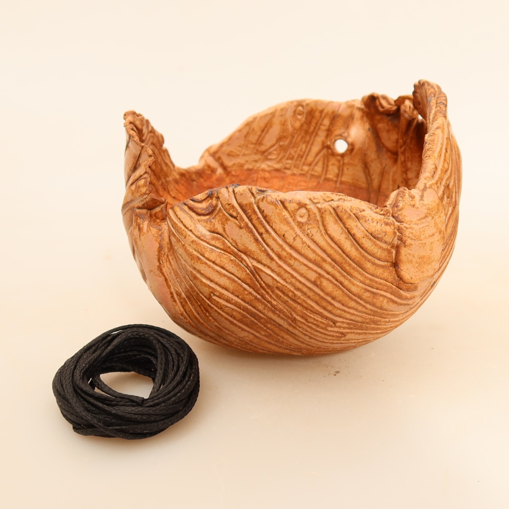 Contenitore in ceramica per Kokedama 9,5 x 9 x 8 cm, colore rosa