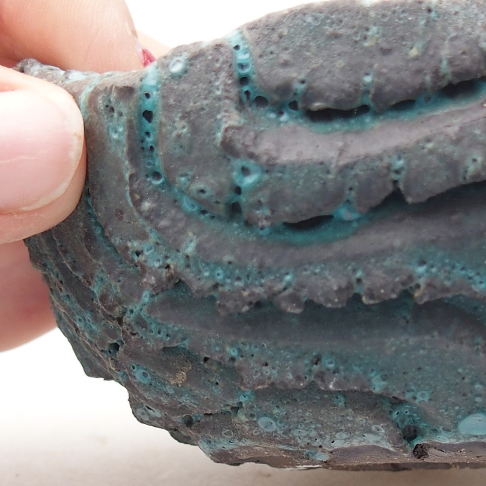 Conchiglia in ceramica 9 x 8,5 x 4,5 cm , colore blu