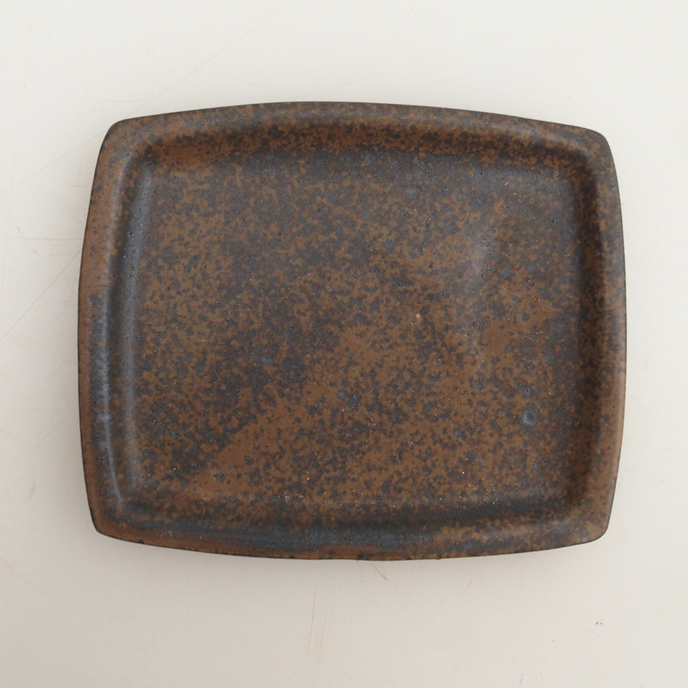 Piattino in ceramica H11 - 11,5 x 9,5 x 1 cm - marrone