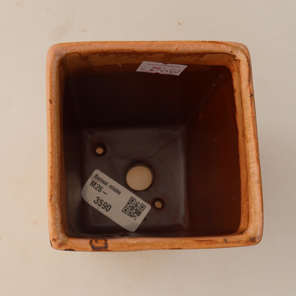 Vaso da bonsai in ceramica 9 x 9 x 12,5 cm, colore rosa