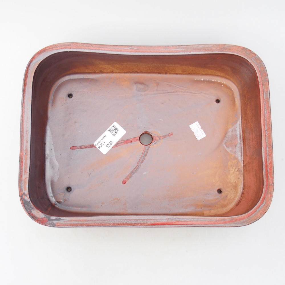 Ciotola per bonsai in ceramica 27,5 x 20,5 x 7,5 cm, colore rosso